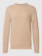 MARC O POLO Strickpullover mit Logo-Stitching in Beige, Größe S