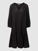 Part Two Knielanges Kleid mit V-Ausschnitt Modell 'Chania' in Black, G...