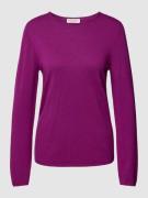 MARC O POLO Strickpullover mit geripptem Rundhalsausschnitt in Fuchsia...