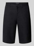 MARC O POLO Regular Fit Leinenshorts mit Gürtelschlaufen in Black, Grö...