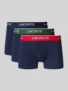 Lacoste Trunks mit elastischem Logo-Bund im 3er-Pack in Blau, Größe L