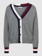 Tommy Hilfiger Strickjacke mit Kontraststreifen in Mittelgrau, Größe X...