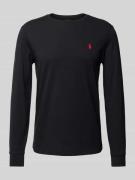 POLO RALPH LAUREN Longsleeve mit Label-Stitching in Black, Größe L