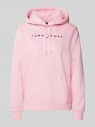 Tommy Jeans Regular Fit Hoodie mit Label-Stitching in Pink, Größe L