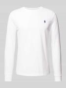 POLO RALPH LAUREN Longsleeve mit Label-Stitching in Weiss, Größe L