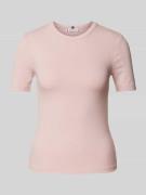 Tommy Hilfiger T-Shirt aus Viskose-Mix mit Rundhalsausschnitt in Rosa,...