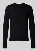 HUGO Strickpullover mit Rundhalsausschnitt Modell 'San Cody' in Black,...