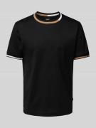 BOSS T-Shirt mit gerippten Abschlüssen Modell 'Thompson' in Black, Grö...