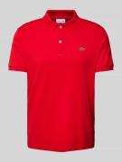 Lacoste Regular Fit Poloshirt mit Label-Detail in Rot, Größe L