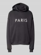 Gina Tricot Oversized Hoodie mit Statement-Print in Black, Größe L