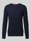 Christian Berg Men Strickpullover mit Rundhalsausschnitt in Marine, Gr...