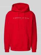 Tommy Jeans Regular Fit Hoodie mit Label-Stitching in Rot, Größe L