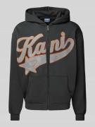 KARL KANI Sweatjacke mit Label-Stitching in Anthrazit, Größe L