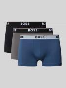 BOSS Trunks mit elastischem Logo-Bund im 3er-Pack in Stein, Größe L