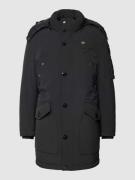 Blauer Usa Parka mit abnehmbarer Kapuze in Black, Größe L