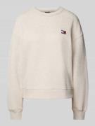 Tommy Jeans Sweatshirt mit gerippten Abschlüssen in Beige, Größe L