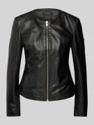 Cabrini Lederjacke mit Paspeltaschen in Black, Größe 34