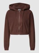 Only Cropped Sweatjacke aus Fleece Modell ' ONLKAROI FLEECE' in Dunkel...