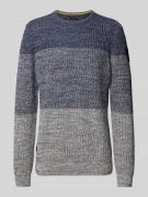 PME Legend Strickpullover mit gerippten Abschlüssen in Marine, Größe 3...