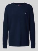 Tommy Jeans Slim Fit Longsleeve mit Label-Stitching in Marine, Größe L