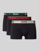 BOSS Trunks mit elastischem Label-Bund im 3er-Pack in Black, Größe M