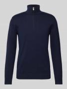 SELECTED HOMME Strickpullover mit Stehkragen in Marine, Größe L