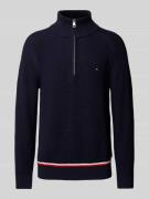 Tommy Hilfiger Strickpullover mit Label-Stitching in Marine, Größe L