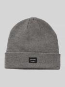 Jack & Jones Beanie mit Label-Patch Modell 'DNA' in Mittelgrau Melange...