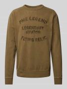 PME Legend Sweatshirt mit gerippten Abschlüssen in Oliv, Größe L