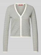 Max Mara Studio Cardigan mit V-Ausschnitt Modell 'TRIESTE' in Weiss, G...