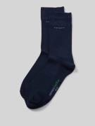 camano Socken mit Label-Print im 2er-Pack in Marine, Größe 39-42