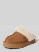 UGG Lederslides mit Label-Stitching Modell 'DISQUETTE' in Camel, Größe...