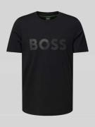 BOSS Green T-Shirt mit Label-Print in Black, Größe L