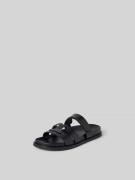 Tory Burch Slides aus echtem Leder in Black, Größe 37