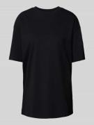 Review Oversized T-Shirt mit geripptem Rundhalsausschnitt in Black, Gr...