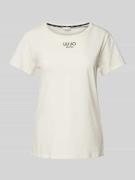 LIU JO SPORT T-Shirt mit Label-Print in Offwhite, Größe L