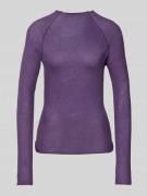 Review Longsleeve mit Stehkragen in Purple, Größe L