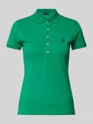 POLO RALPH LAUREN Poloshirt mit Label-Stitching Modell 'JULIE' in Grue...