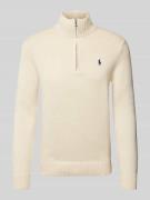 POLO RALPH LAUREN Strickpullover mit Troyer-Kragen in Offwhite, Größe ...