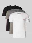 HUGO Regular Fit T-Shirt aus Viskose mit Label-Print im 3er-Pack in An...