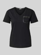 LIU JO SPORT T-Shirt mit Strasssteinbesatz in Black, Größe L