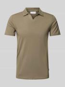 Lindbergh Poloshirt aus Baumwoll-Mix in Khaki, Größe L