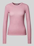 Jake*s Casual Longsleeve mit Strukturmuster in Rose, Größe XL