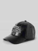 Von Dutch Basecap in Leder-Optik Modell 'DETROID' in Black, Größe 1