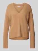 Tommy Hilfiger Strickpullover mit geripptem V-Ausschnitt in Camel, Grö...