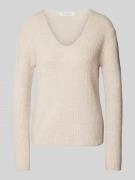 Christian Berg Woman Strickpullover mit V-Ausschnitt in Beige, Größe L