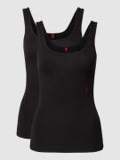 HUGO Tanktop mit Label-Print in Black, Größe M