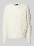 Tommy Hilfiger Strickpullover mit Strukturmuster in Offwhite, Größe L