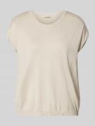 Milano Italy Strickshirt mit Kappärmeln in Offwhite, Größe XS