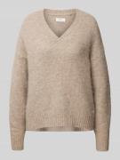 Fynch-Hatton Strickpullover aus Woll-Mix mit V-Ausschnitt in Beige Mel...
